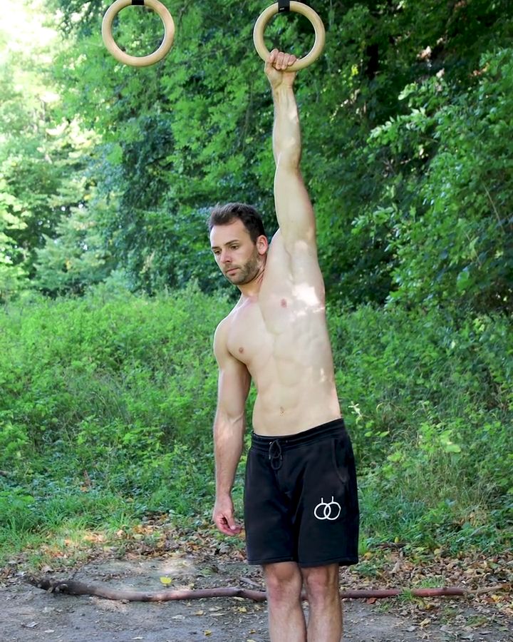 One Arm Hang with gym rings