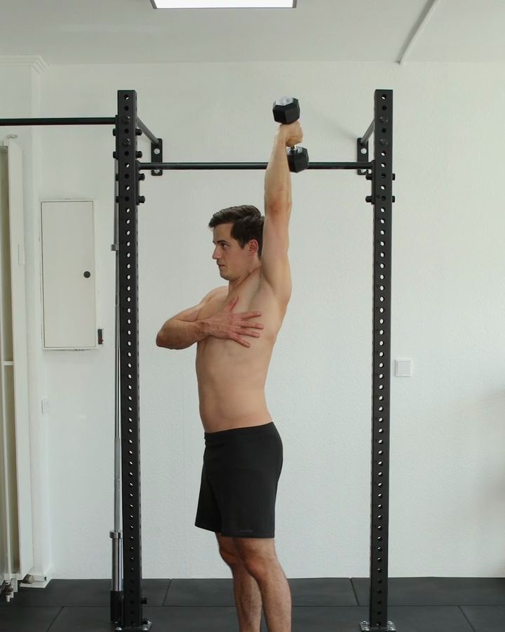 Single Arm Triceps Extensions with a dumbbell