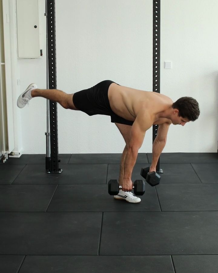 Single Leg Deadlifts with dumbbells