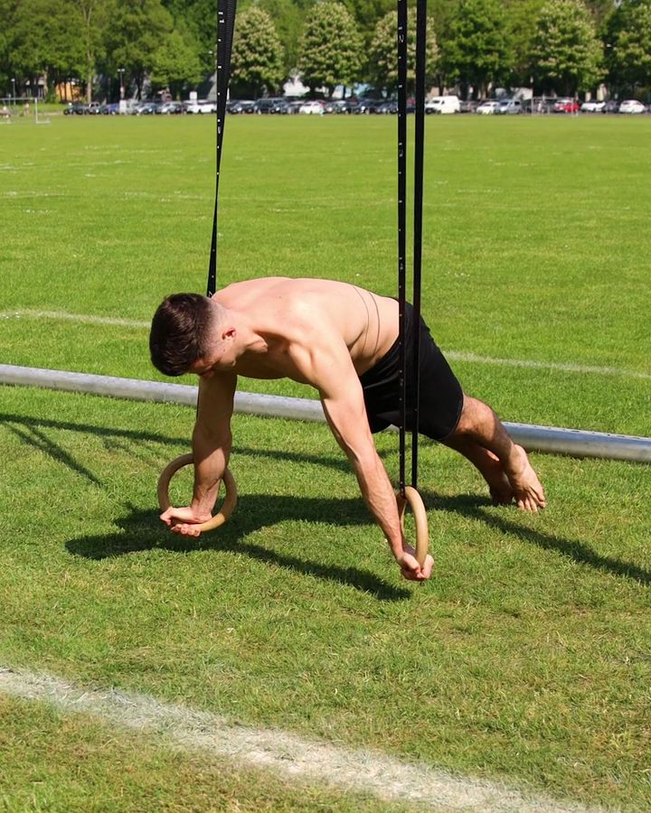 Pseudo Planche Lean with gym rings