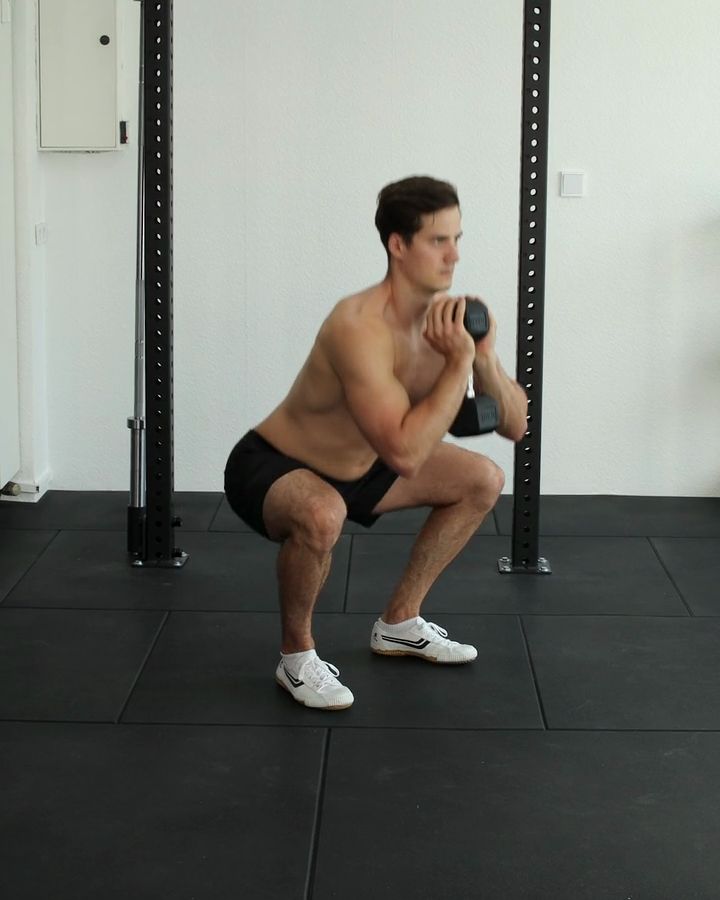 Goblet Squat with a dumbbell