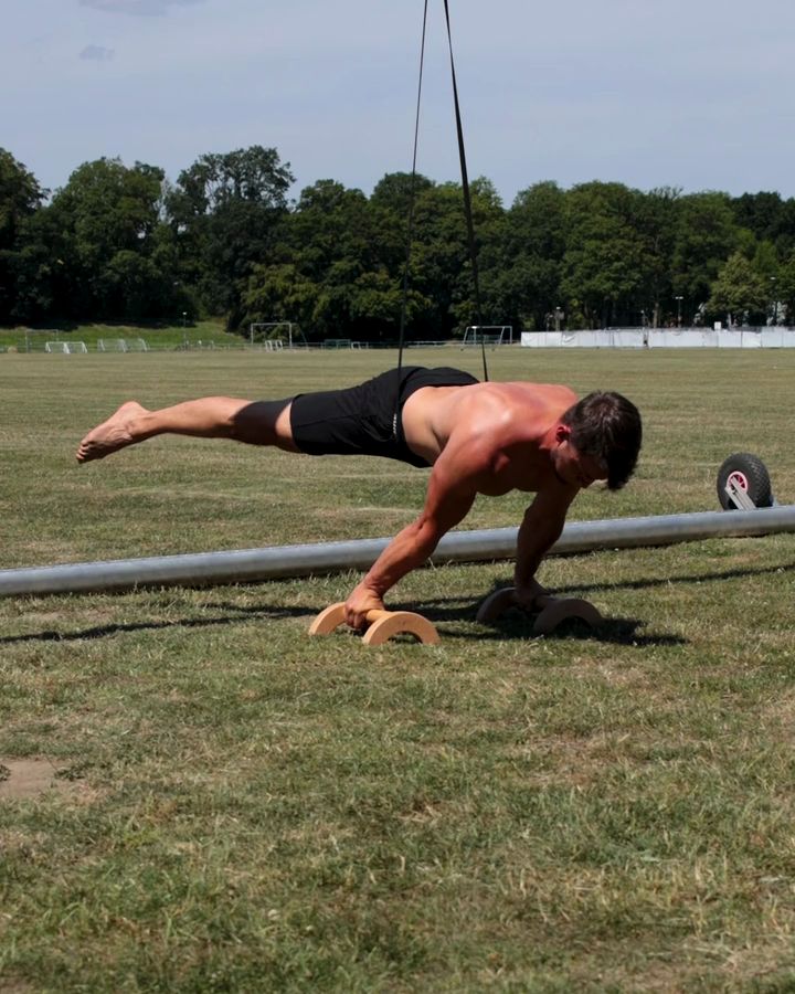 Banded Straddle Planche with parallettes