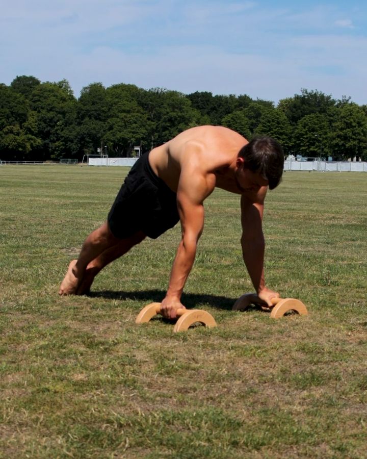 Scapular Push Ups with parallettes