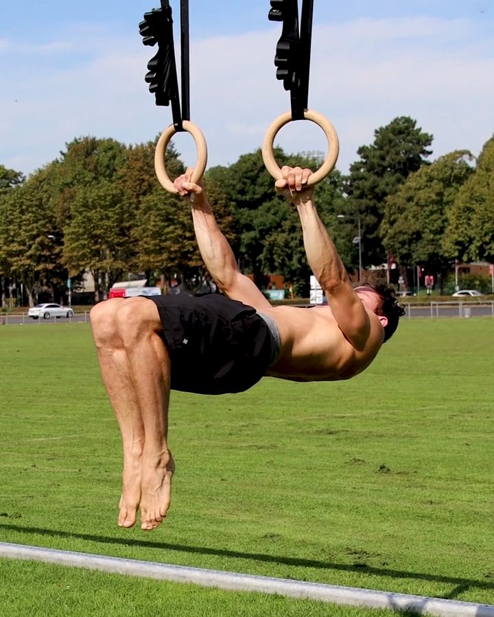 Half Lay Front Lever with gym rings