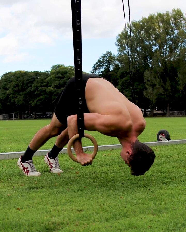 Pike Push Ups with gym rings