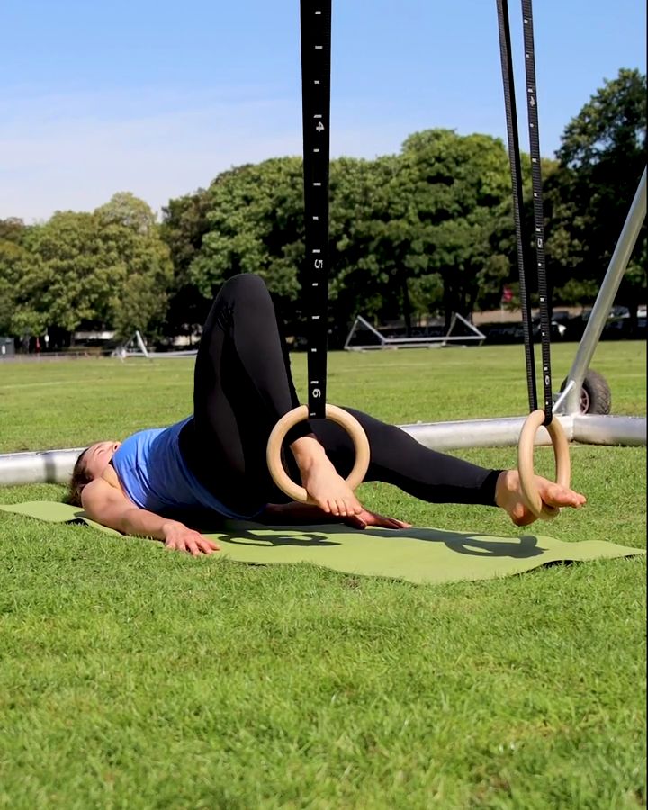 Single Leg Curls with gym rings