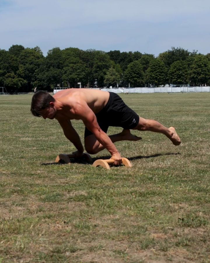 One Leg Planche with Paralletes 