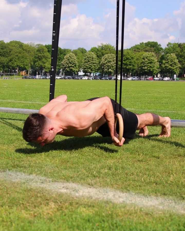 Pseudo Planche Push Ups with gym rings