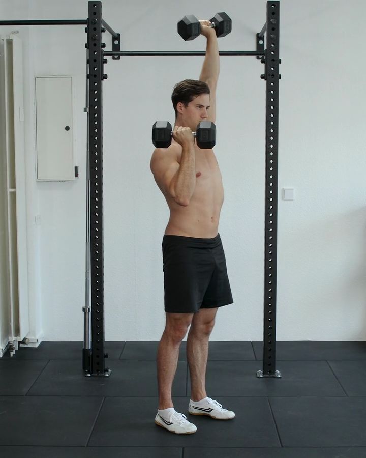 Shoulder Press Alternating with dumbbells