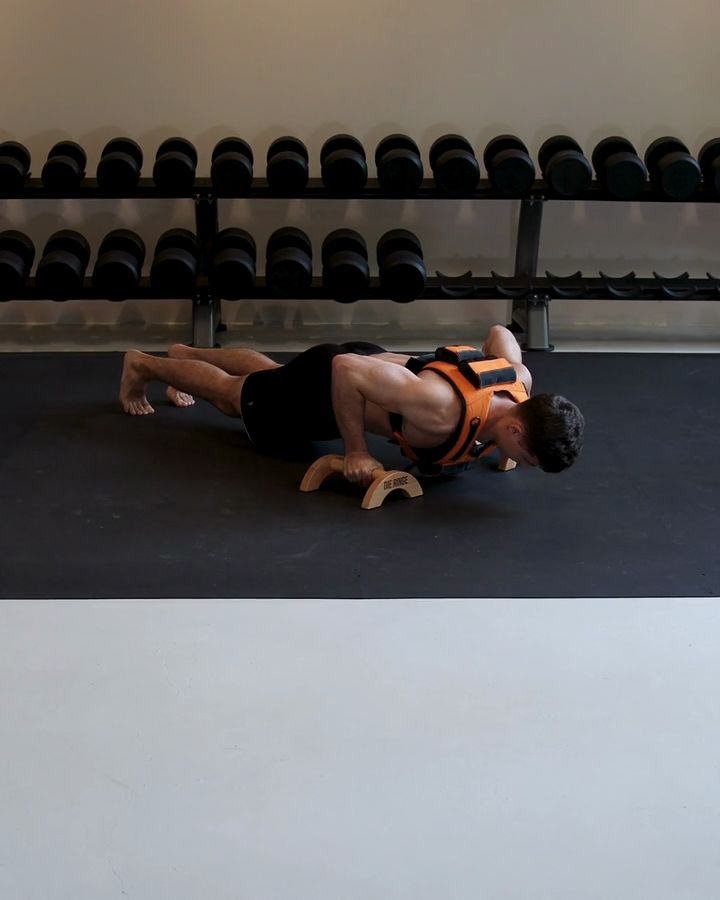 Weighted Push Ups on Parallettes