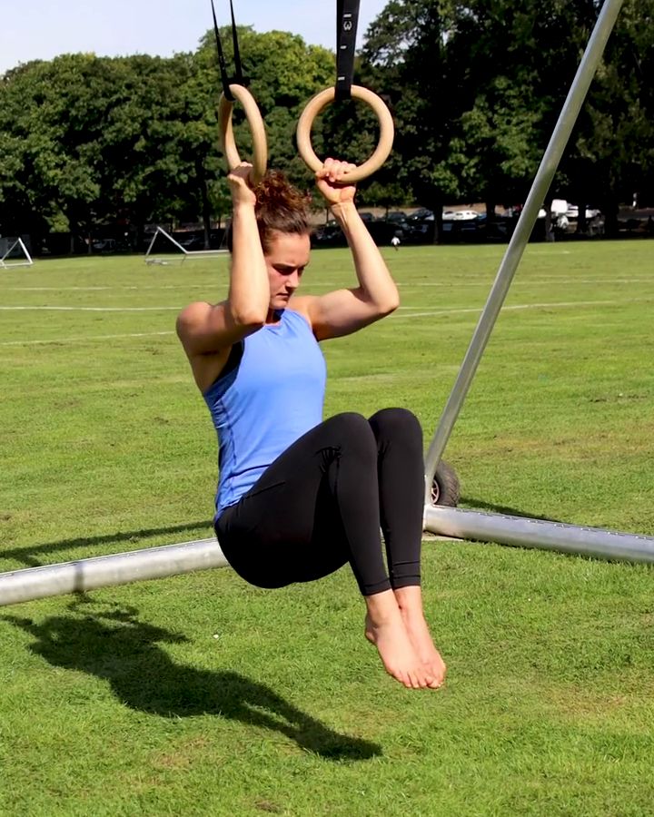 Negative Chin Ups with gym rings