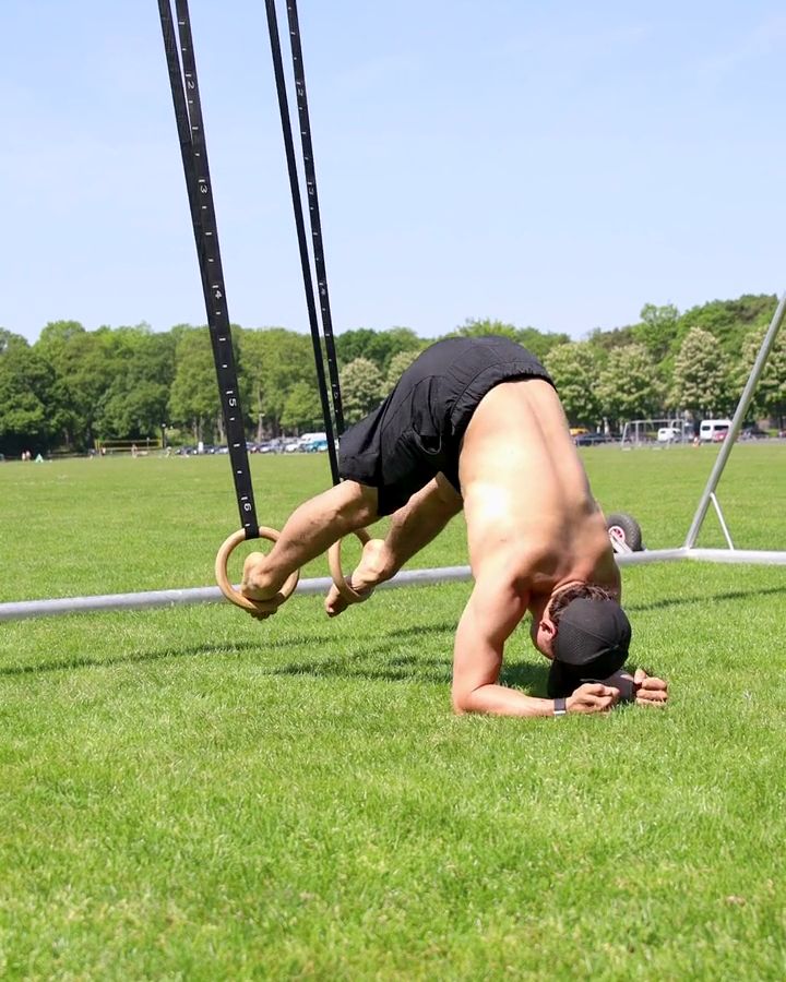 Ring Pike Ups on Forearms