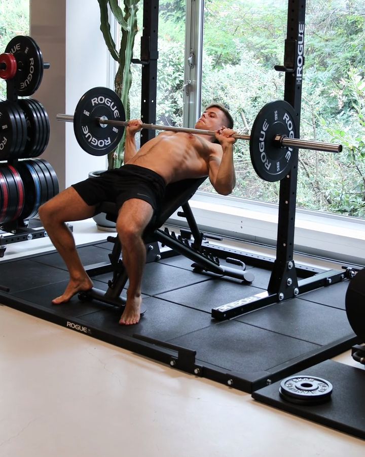 Incline Bench Press with a barbell