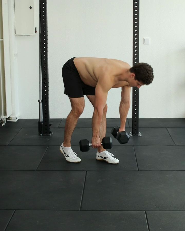 Split Stance Romanian Deadlift with dumbbells