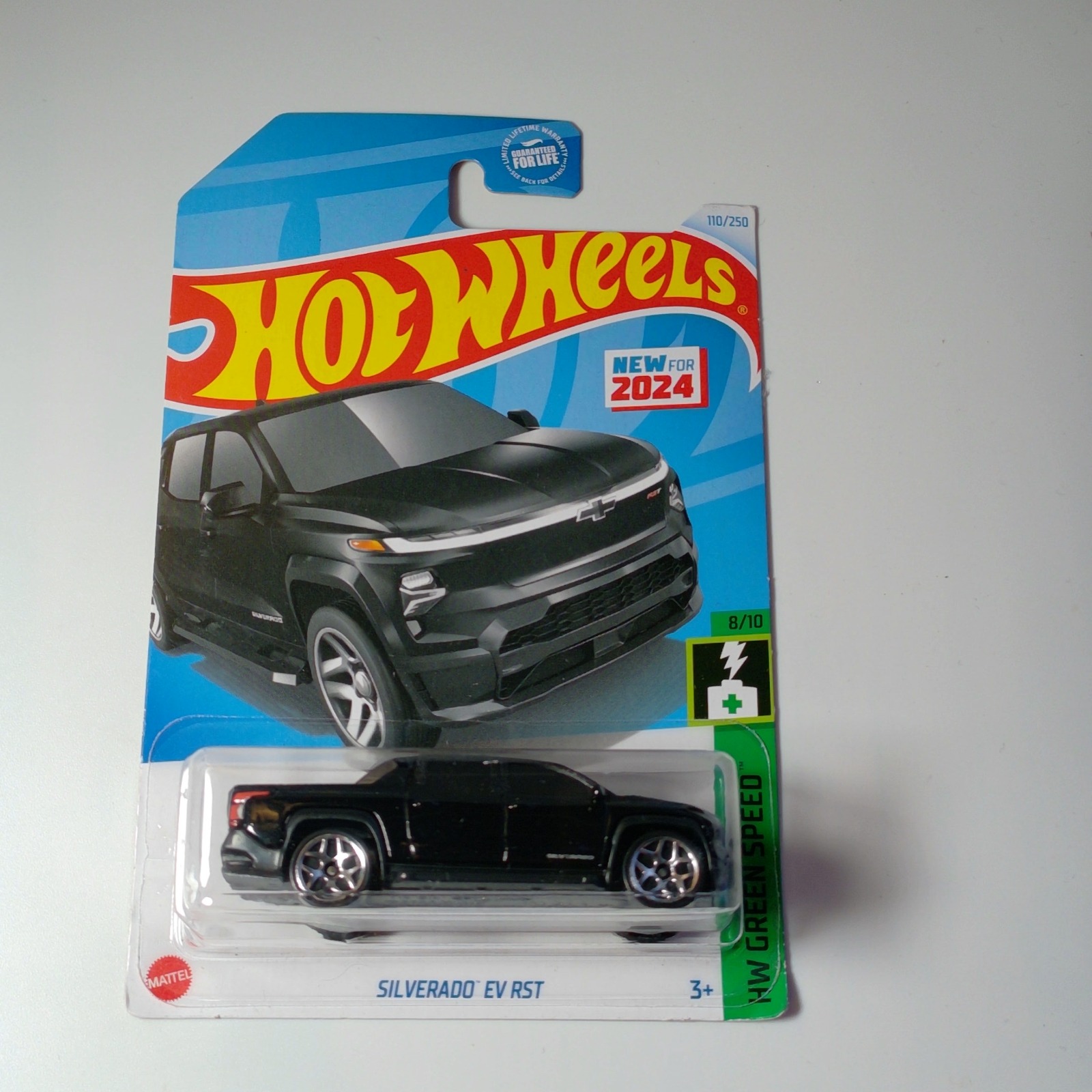 Hot Wheels SILVERADO EV RST Black HW GREEN SPEED 8/10 (#110/250)