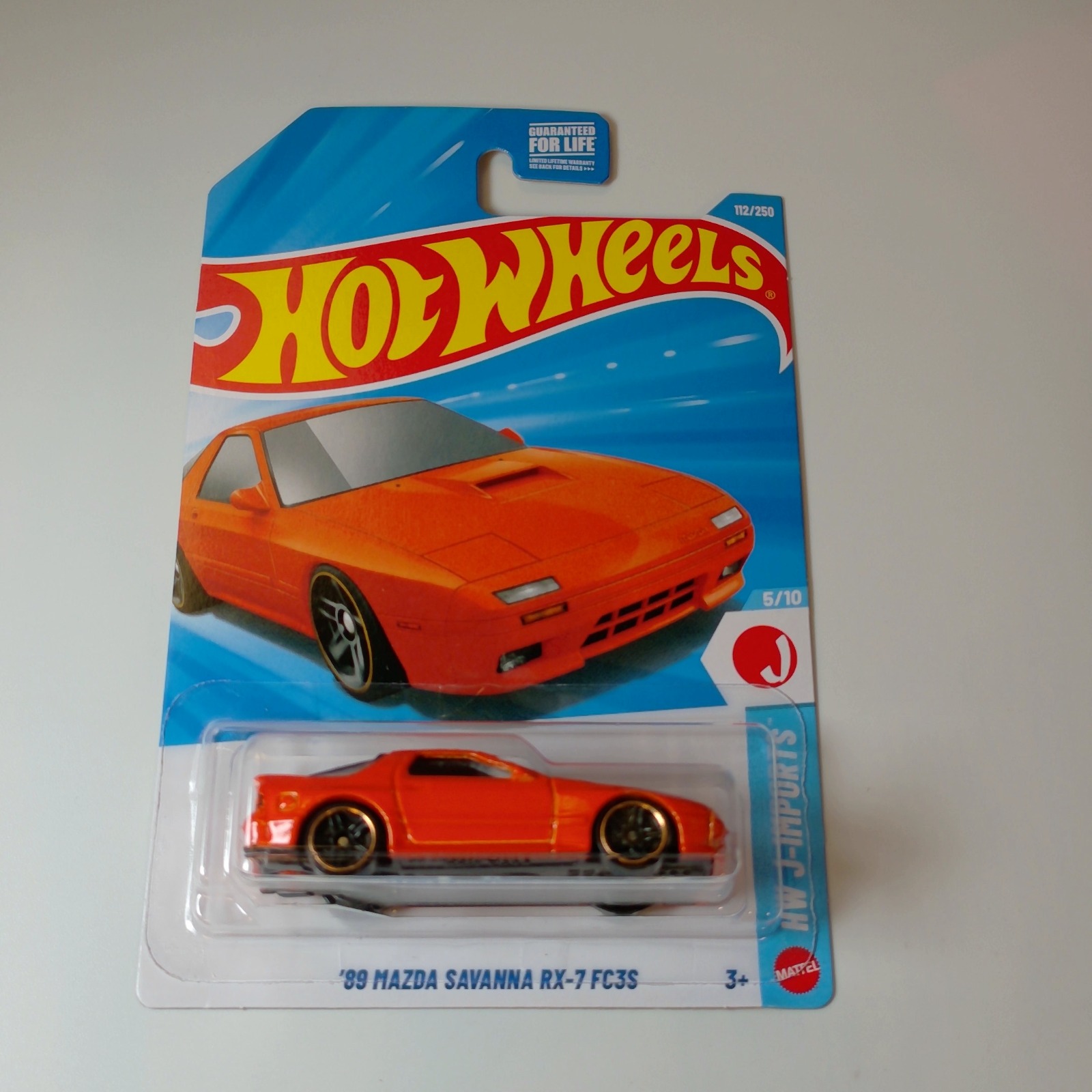 Hot Wheels &amp;apos;69 MAZDA SAVANNA RX-7 FC3S Orange HW J-IMPORTS 5/10 (#112/250)