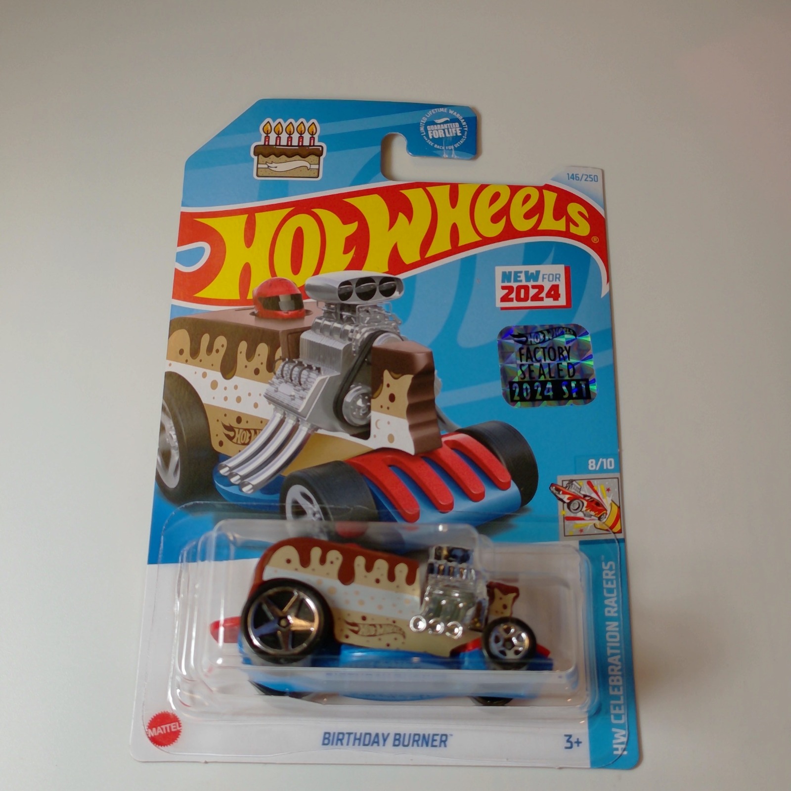 Hot Wheels Factory Sealed BIRTHDAY BURNER HW CELEBRATION RACERS 8/10 (#146/250)