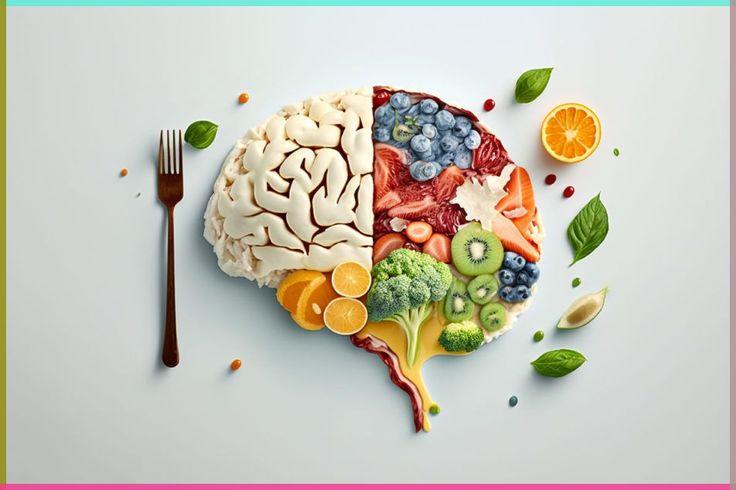 Mediterranean diet foods including whole grains, vegetables, fruits, legumes, fish, olive oil, and nuts for mental health