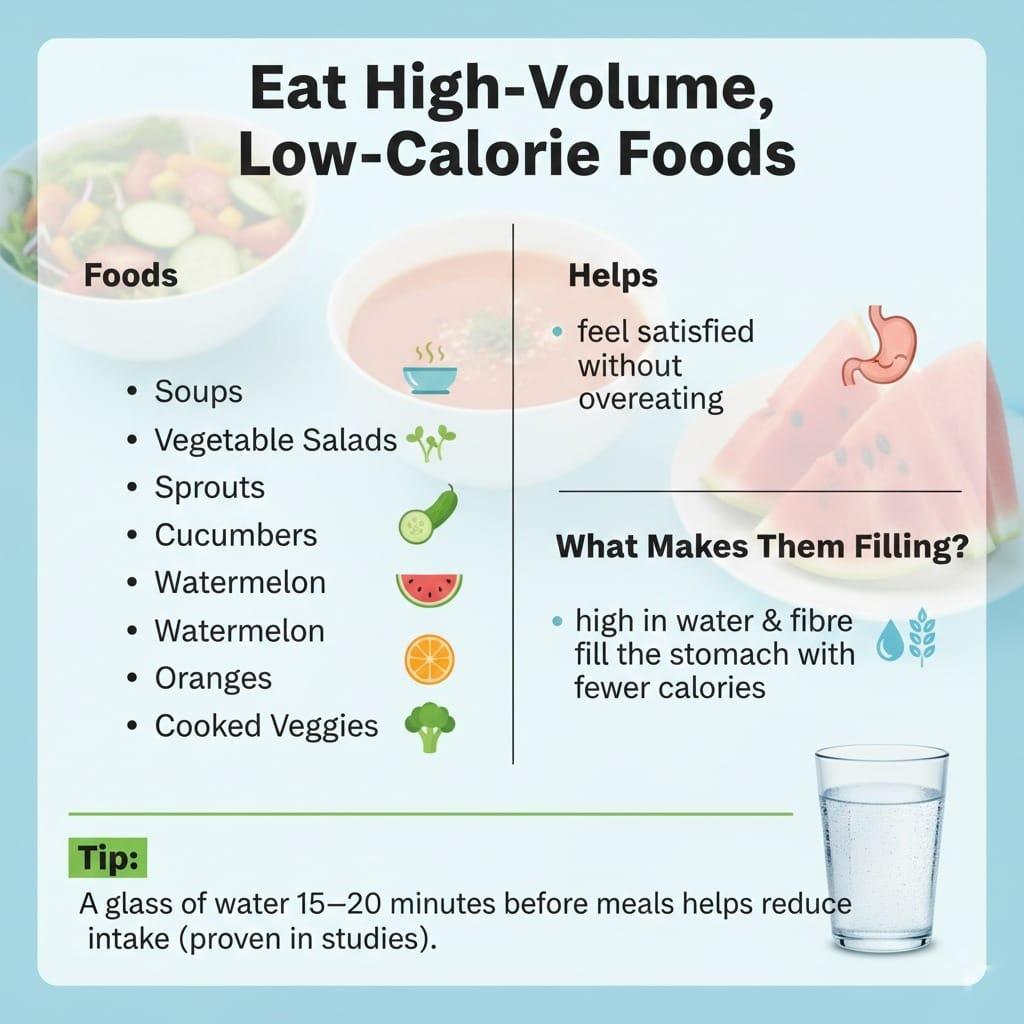 High-fiber foods including oats, whole wheat, millets, beans, lentils, fruits, and vegetables