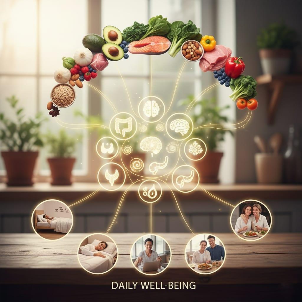 Micronutrient-rich foods and hormone-supporting nutrients including iodine, zinc, magnesium, vitamin D sources