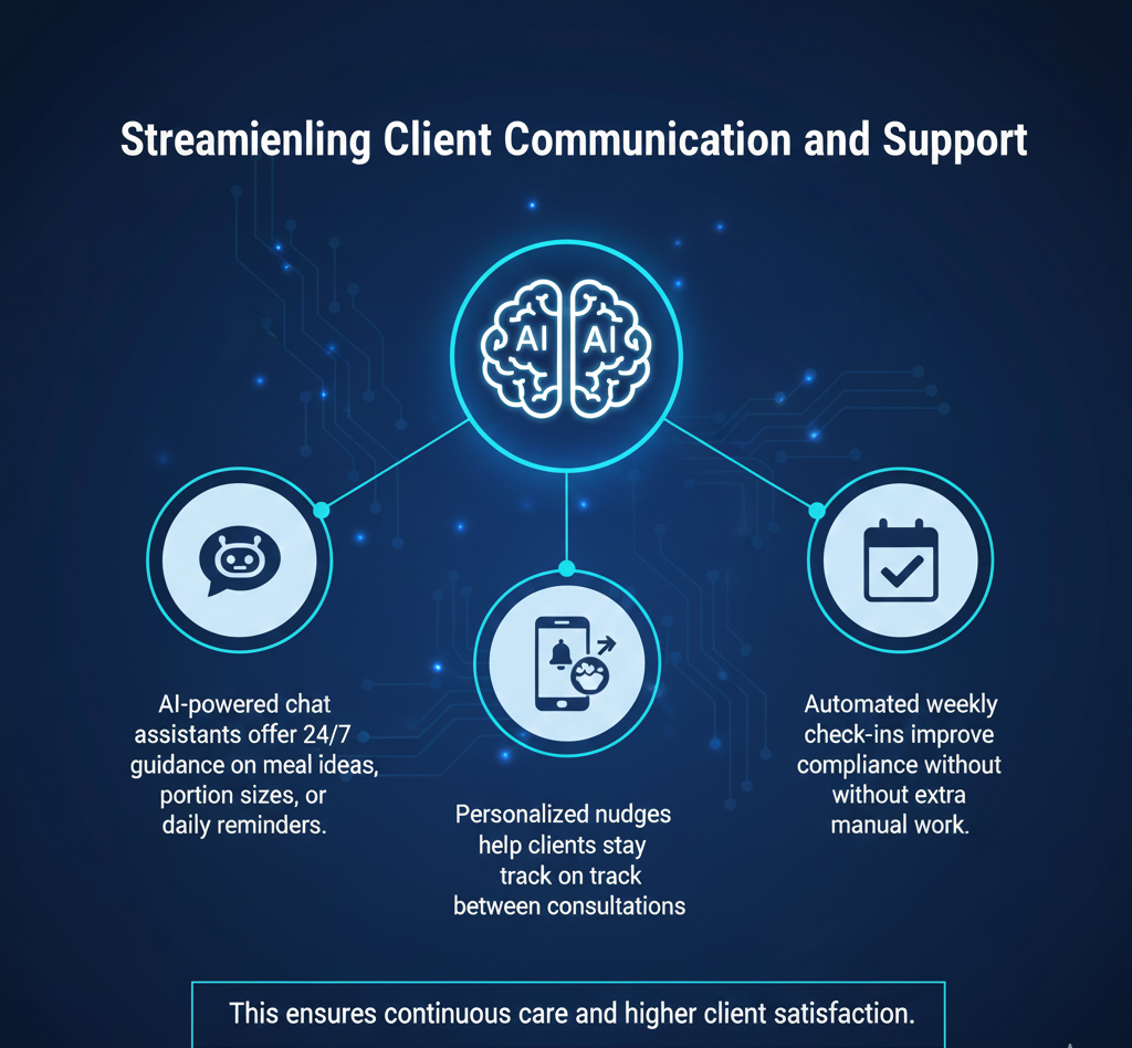 AI-integrated systems connecting wearables, lab portals, EHRs, and client apps for seamless data syncing