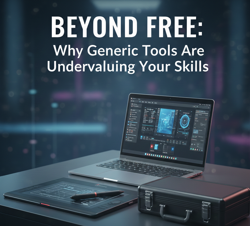 Generic templated tools versus professional personalized expertise showing the difference in quality and depth