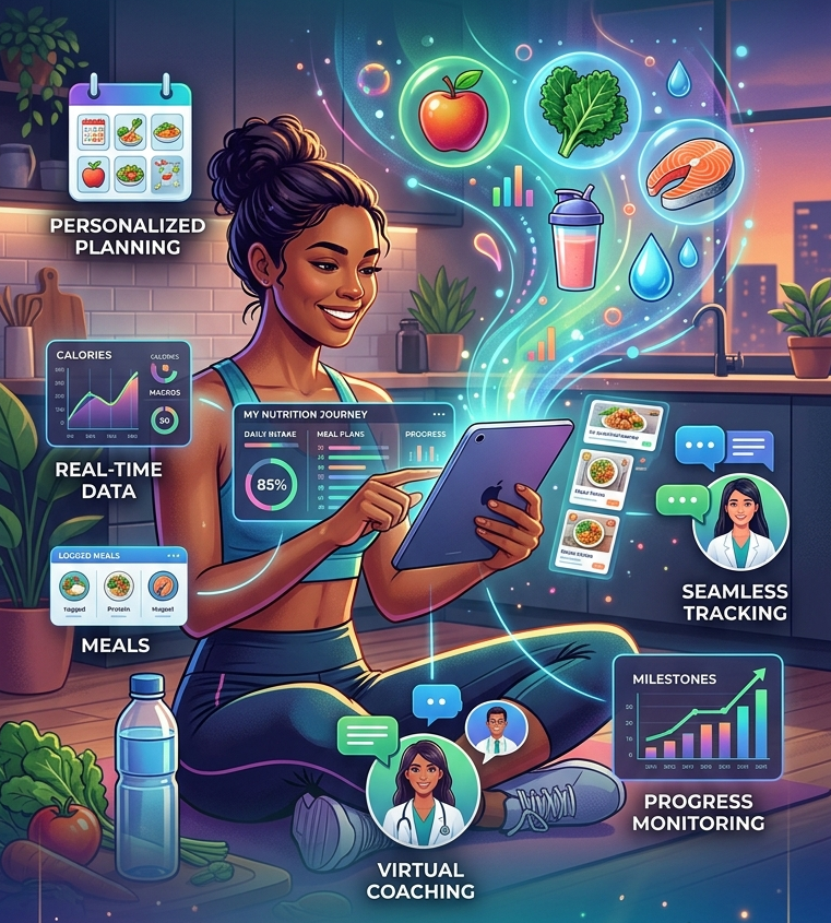 Dietitian using technology to scale nutrition practice with online coaching, digital programs, and group coaching models