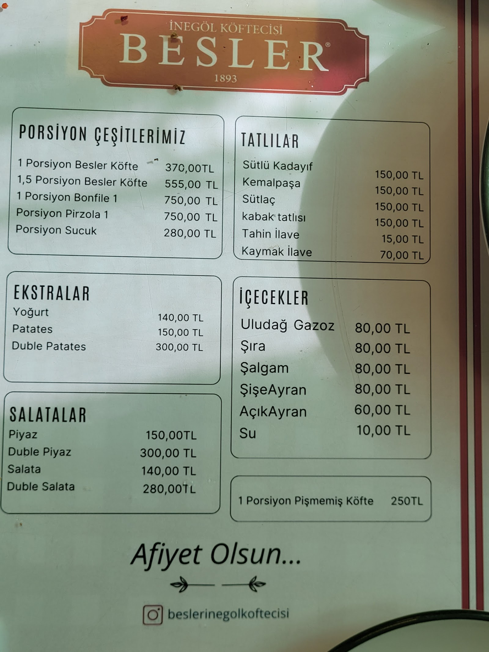 BESLER İNEGÖL KÖFTECİSİ ÇARŞI İÇİ