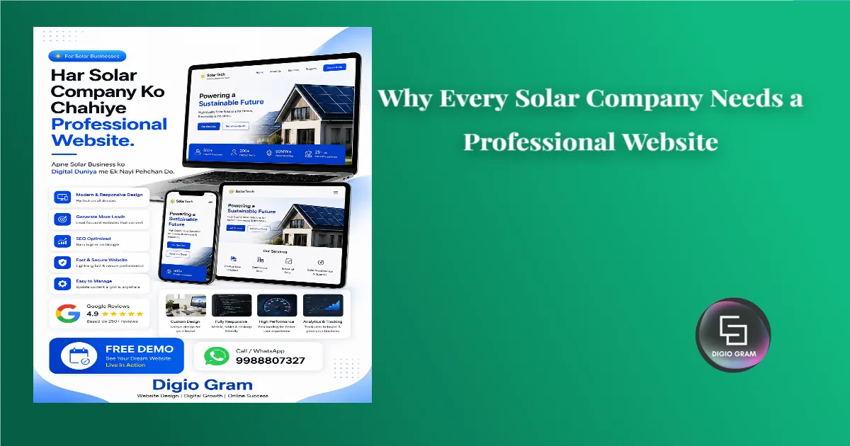 Best Website Design Services for Solar Businesses in Delhi NCR | हिंदी में पूरी जानकारी