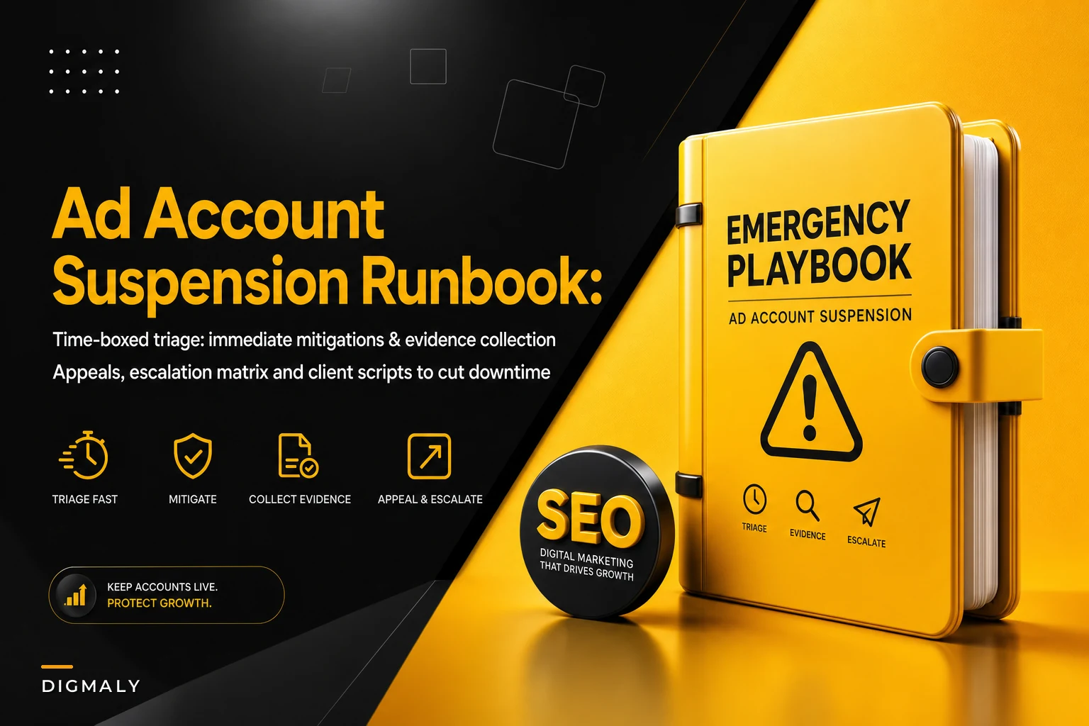 Ad account suspension runbook: triage, evidence-gathering, appeals and client scripts to cut downtime