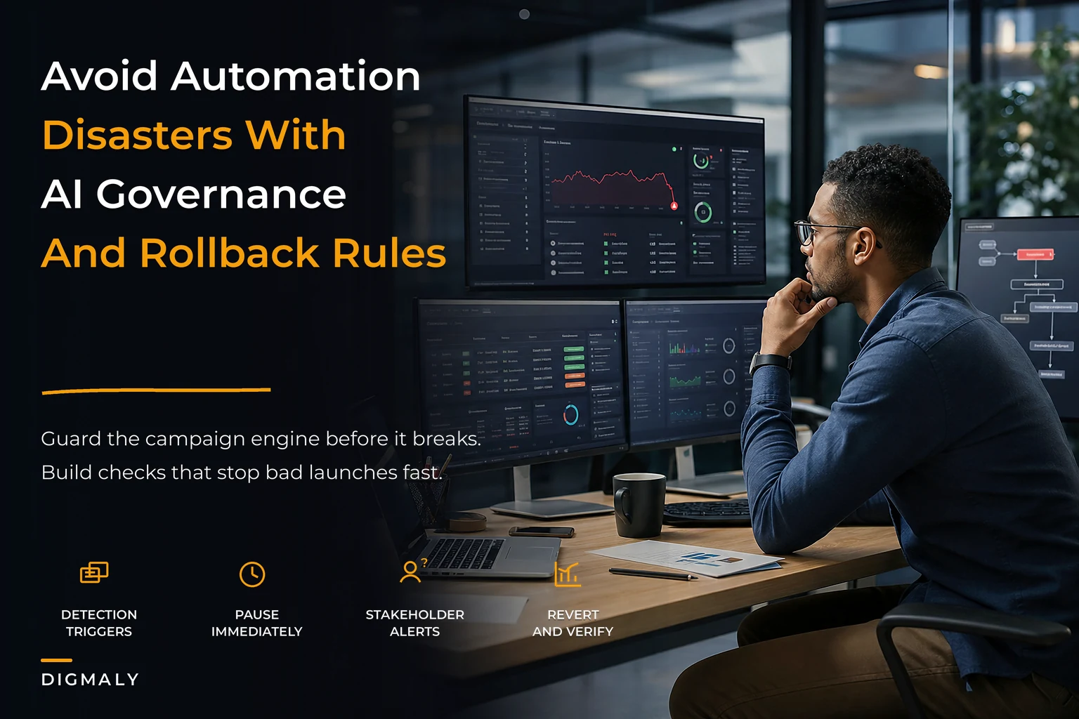 Avoid automation disasters: AI governance for campaign automation with guardrails, audits and rollback playbooks