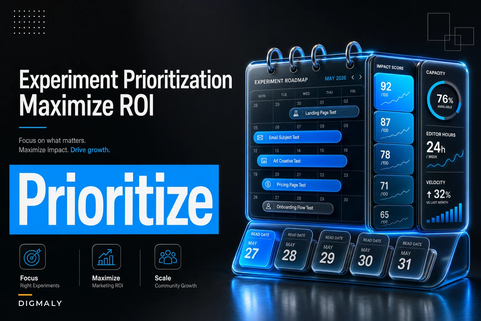 Creative experiment prioritization framework that maximizes ROI on limited budgets