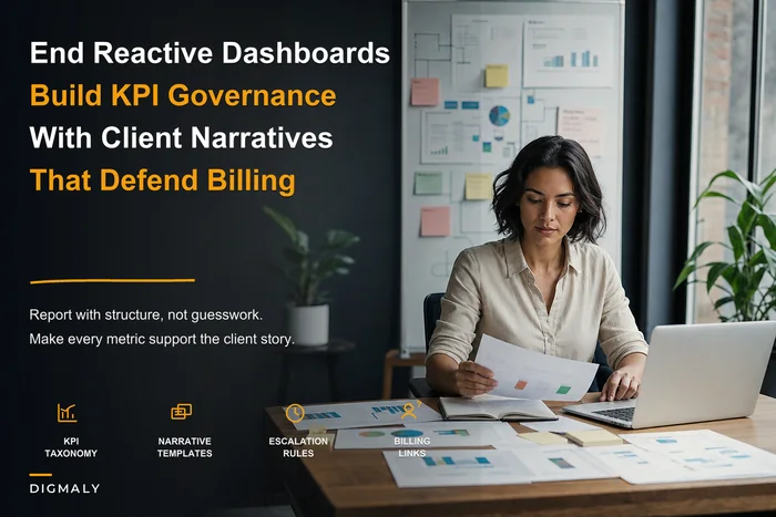 End reactive dashboards: an agency performance reporting strategy built on KPI governance and client narratives