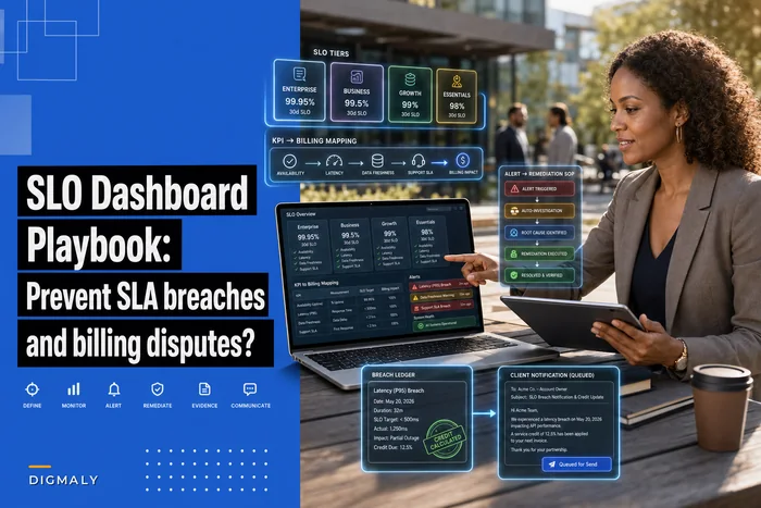 SLO dashboard playbook to prevent SLA breaches and billing disputes