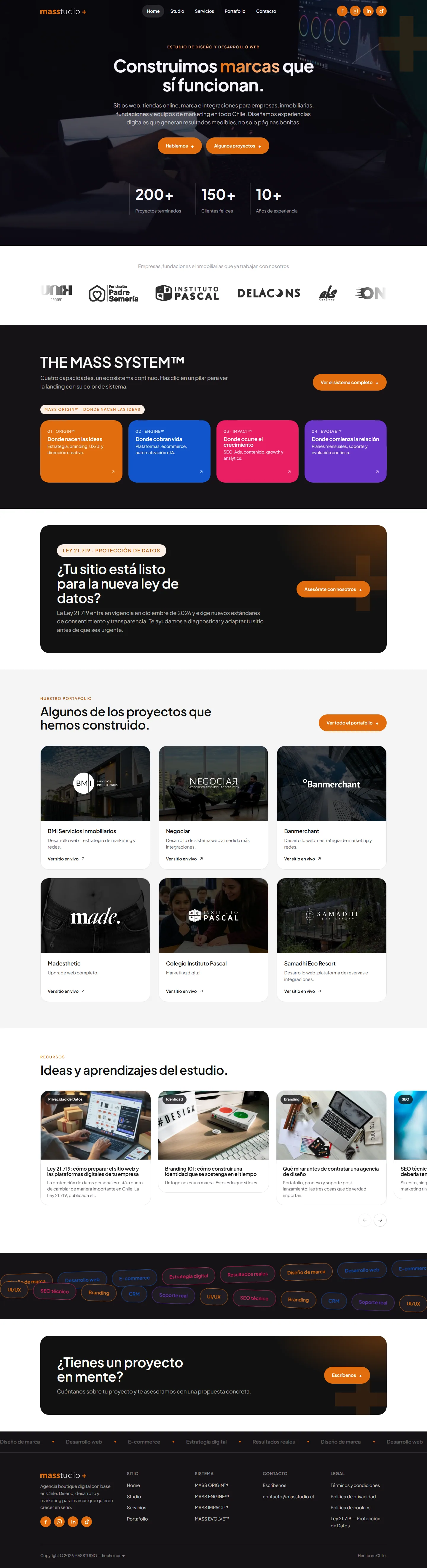 Captura de escritorio de Mass — Agencia de Marketing