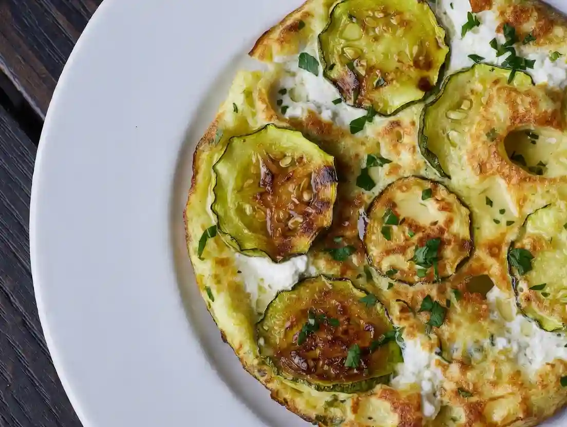 Frittata di Zucchine e Ricotta, plated dish