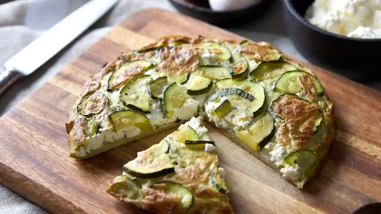 Zucchini and Ricotta Frittata, plated dish