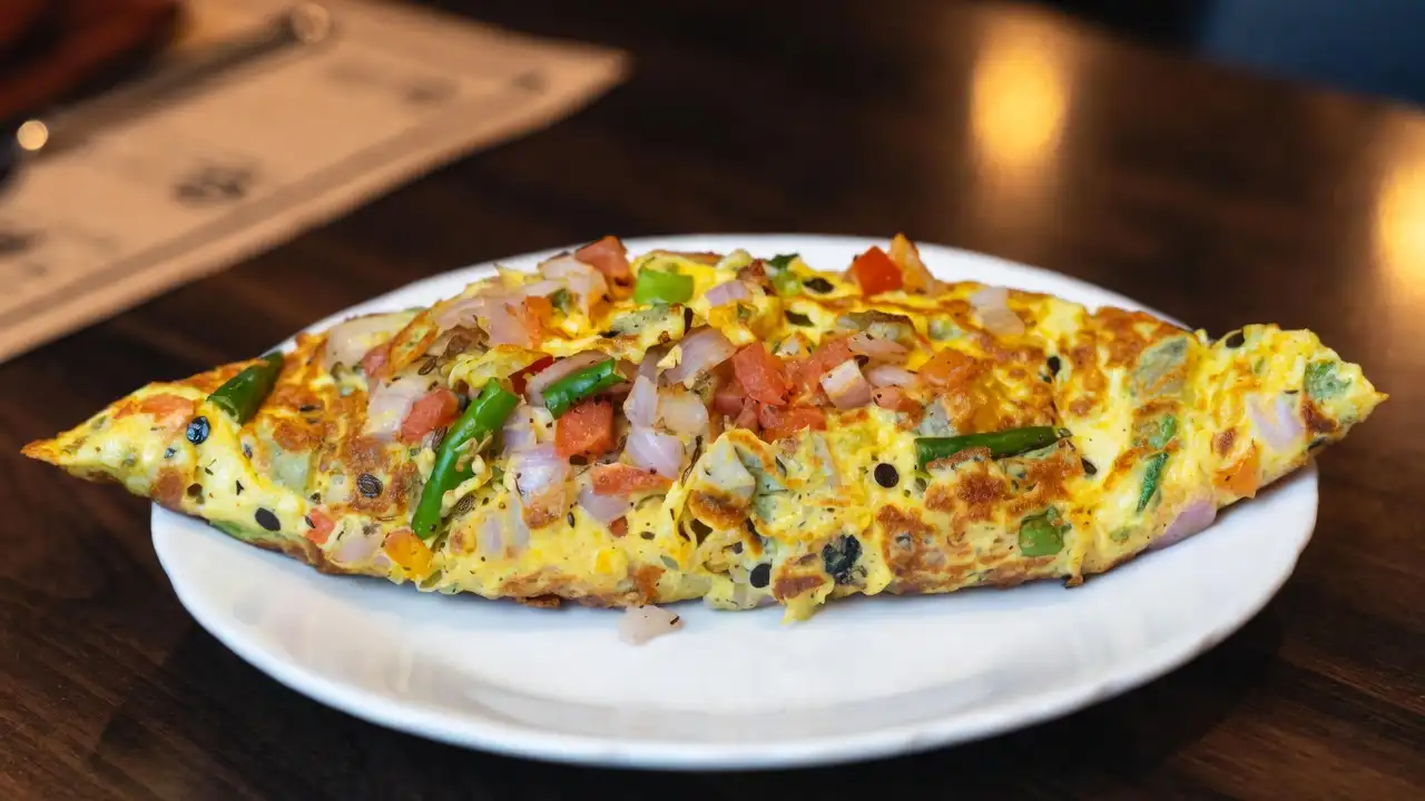 Quick Indian Masala Omelette, plated dish