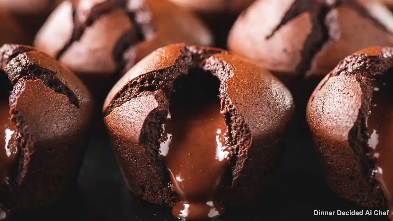 Decadent Molten Chocolate Lava Cakes, plated dish