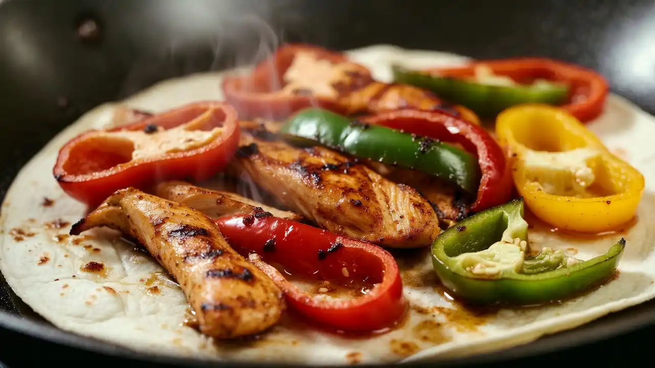 Quick Chicken Fajitas, plated dish