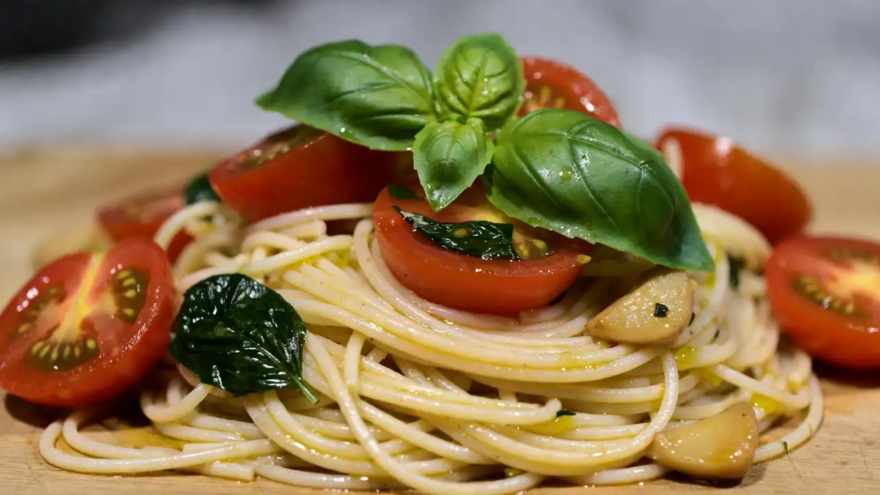 Pasta Pomodoro Fresco, plated dish