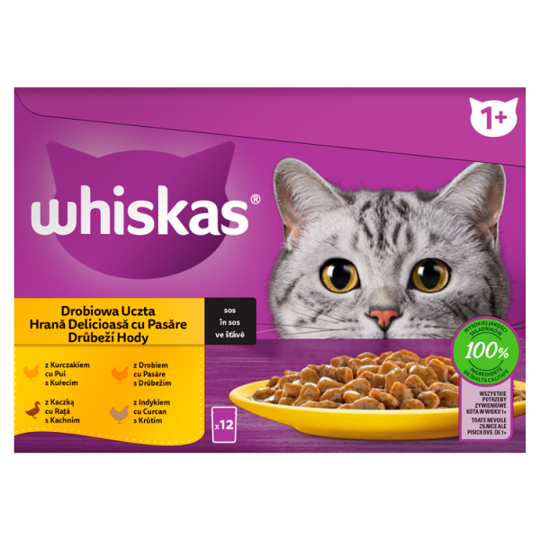WHISKAS alut 12-pack szárnyas vál 12*85g