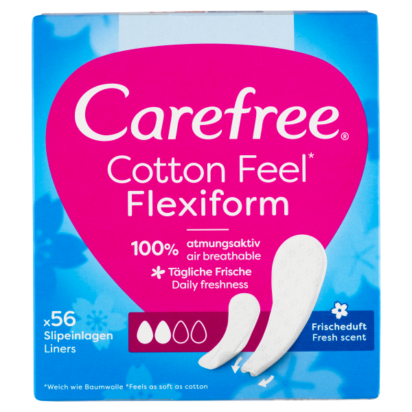 Carefree tisztasági betét Cotton Flexiform Fresh 56db