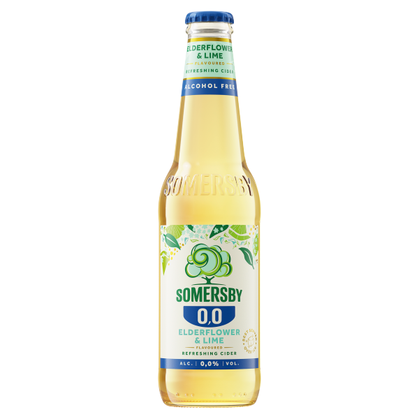 Somersby Elderflower-Lime 0 % 0.33 L palackos DRS