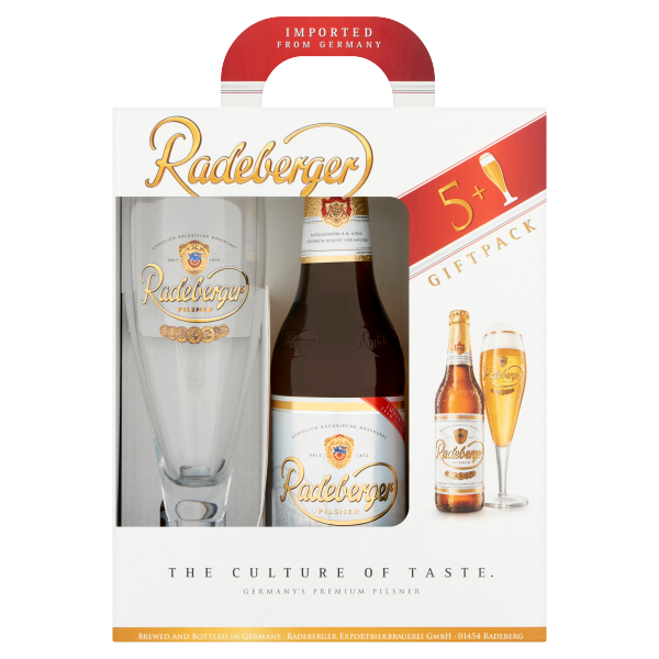Radeberger PIlsner 5 x 0.33 L palackos + pohár PACK DRS