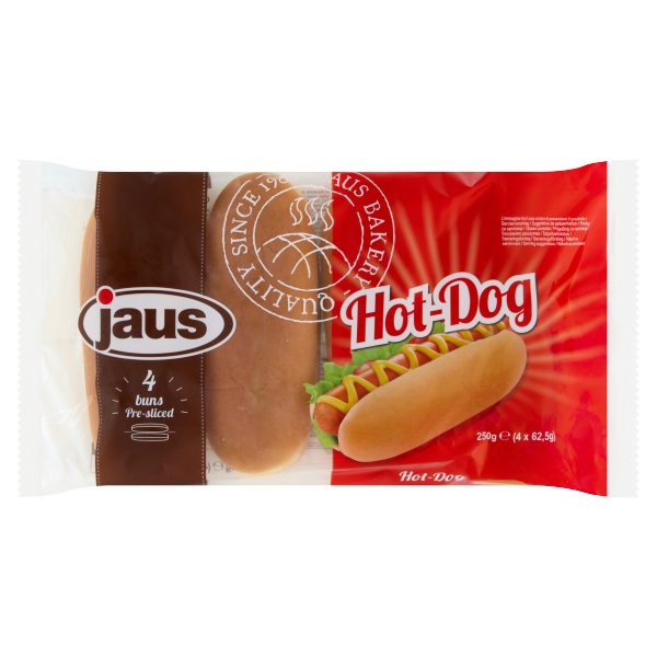 Jaus hot-dog kifli 4-db 250g