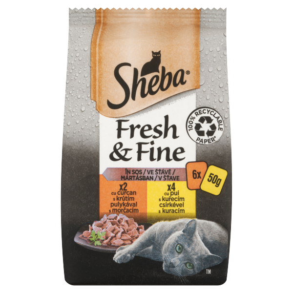 SHEBA Mini szárnyas&pulyka 6*50g