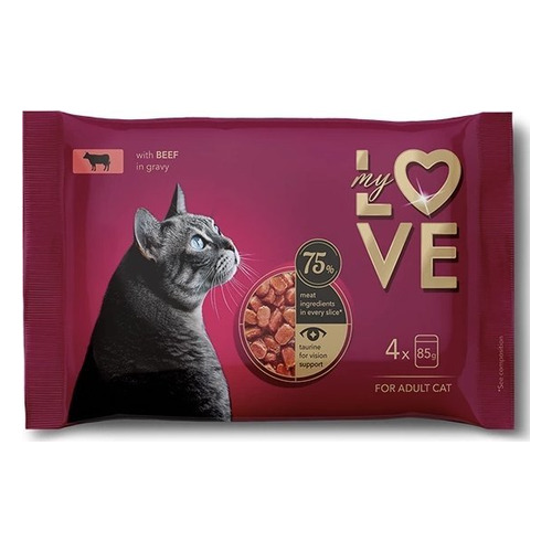 My Love alut.macskáknak Marhahús.4x85g
