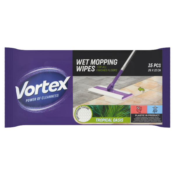Vortex Nedves felmosó T.kendő 15db Tróp