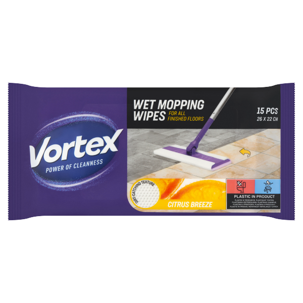 Vortex Nedves felmosó T.kendő 15db Citru